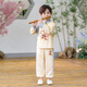 魅樂凱兒童春秋季中國風(fēng)新中式漢服哪吒套裝幼兒園園服古裝唐裝表演服 哪吒米色套裝（上衣+長褲） 150 （尺碼標(biāo)準(zhǔn)）