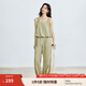 茵曼（INMAN）【防曬兩件套】2025夏季時(shí)尚花苞下擺薄款背心襯衫束腳運(yùn)動(dòng)褲 淺綠色 XL