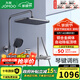 九牧（JOMOO）淋浴花灑套裝自動(dòng)除垢方形大頂噴帶增壓噴槍鋼琴按鍵大置物淋浴器 【琴鍵雙控置物花灑】槍灰36602