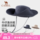 駱駝（CAMEL）【baby同款】漁夫帽夏薄款大頭圍防曬遮陽(yáng)太陽(yáng)帽子大帽檐遮臉帽 575BP10003，深灰 均碼