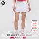 lululemon丨Graphic Pace Rival 女士運動(dòng)圖案款中腰短裙 *長(cháng)款 LW8AOAS 白色 XS