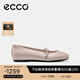 愛步（ECCO）七夕禮物 平底鞋女 輕奢淺口單鞋芭蕾舞鞋瑪麗珍鞋 舞悅234303 灰粉色23430301386 37