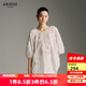 艾諾絲雅詩(shī)【商場(chǎng)同款】夏季新品時(shí)尚立體圓圈花朵雪紡衫上衣女30535045 白色 S
