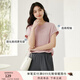 香影短袖圓領(lǐng)t恤女粉色2025夏裝新款無(wú)肩寬松小個(gè)子刺繡蝴蝶上衣 粉紅 M 160/84A/95-110斤
