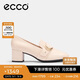 愛步（ECCO）夏季通勤簡約風(fēng)方頭粗跟高跟鞋 型塑290953 石灰色36