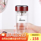 希諾雙層玻璃杯家用辦公水杯女高顏值過(guò)濾泡茶杯子X(jué)N-9331紅色 240mL