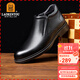 老人頭(LAORENTOU)男鞋冬季商務(wù)休閑皮鞋加絨保暖男士頭層牛皮套腳棉鞋皮鞋男中年爸爸鞋 LA53658 黑色 42 