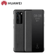 適用于華為p40pro手機殼皮套p40智能視窗保護套p40pro+翻蓋皮革套 智能視窗皮套【黑色】原裝帶防偽 華為 P40 Pro
