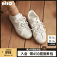 MIO米奧2025春季芭蕾風休閑板鞋珍珠裝飾優(yōu)雅運動鞋設計舒適女鞋單鞋 金色 38