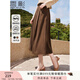 香影通勤西裝半身裙女2025秋季新款高腰簡(jiǎn)單大方垂墜感中長(cháng)a字裙 咖啡A843247 S