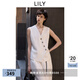 LILY2025夏新款萊賽爾亞麻設(shè)計(jì)感不規(guī)則斜門襟V領(lǐng)休閑白色馬甲女 601白色 XL