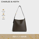 CHARLES&KEITH大容量通勤子母單肩包托特包包女包生日禮物CK2-40270966-1 Dark Moss深苔綠色 L