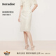 珂萊蒂爾2025夏季新款白色蕾絲半裙女優(yōu)雅修身中長裙子淑女半身裙 淡青黃 M