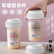 sungsa日本進(jìn)口外帶便攜咖啡搖搖杯無(wú)膠圈蛋白粉奶粉牛奶豆漿刻度水杯子 白色款 400ml 【2個(gè)裝】
