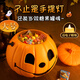 甜蜜點(diǎn)南瓜燈萬(wàn)圣節裝飾手提帶蓋發(fā)光南瓜桶兒童幼兒園討糖袋氛圍道具