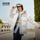 波司登（BOSIDENG）25年新款羽絨服90絨女短款連帽保暖防風(fēng)修身加厚外套B250245112XS 糙白|8003-白噪清冷風(fēng) L 170/92A 體重約140-150斤