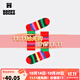 Happy Socks秋冬款襪子女男襪薄荷曼波彩虹白色棉襪中筒襪 彩紅條紋 1雙 M 36-40