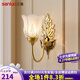 三洛（SANLUO）美式全銅壁燈客廳電視墻燈后現(xiàn)代簡約房間臥室床頭輕奢燈具LZ217 單頭全銅+LED三色燈泡