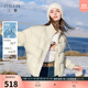 三彩【易打理】2025冬季新款90白鴨絨羽絨服寬松面包服短款M 象牙白 M 160/84A