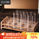 CLITON豎紋白酒杯分酒器100ml酒具套裝 一口小酒杯分酒壺酒盅6壺6杯