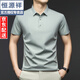 恒源祥高端桑蠶絲短袖T恤男夏季薄款商務(wù)休閑翻領(lǐng)彈力無(wú)痕polo衫上衣服 Y2Y-T888綠色 2XL