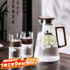 青蘋果新中式耐熱冷水壺1900ml 高硼硅玻璃胡桃木蓋把手涼水壺泡茶壺