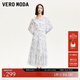 VEROMODA連衣裙2025新款腰帶裝飾印花七分袖裙子32527C003 本白色 M
