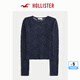 HOLLISTER24春夏款美式修身蕾絲圓領(lǐng)長袖T恤小衫女裝KI339-3765 海軍藍(lán) M (165/92A)