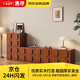 惠尋中古風(fēng)實(shí)木斗柜儲物柜家用客廳組合電視柜臥室床頭柜抽屜柜卡門(mén)柜 【胡桃色】卡門(mén)柜*1