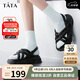 他她（TATA）厚底涼鞋女透氣松糕豬籠鞋沙灘涼鞋WBQ01BL3 黑色 39