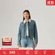 Levi's李維斯25年秋冬新款女士休閑多口袋仿羊羔絨牛仔外套36136 中藍色 L