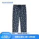 舒雅（SCHIESSER）男士純棉柔軟親膚透氣家居長(cháng)褲睡褲E9/23417P 午夜黑 L