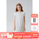 ELLE KIDS燙鉆木耳邊小飛袖A字連衣裙夏季新款女童輕薄透氣圓領(lǐng)休閑長裙 本白色 110/120