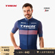 崔克（TREK） 公路越野隊車(chē)迷版Santini男式時(shí)尚速干透氣短袖騎行服 深藍色/閃耀珊瑚紅色 M