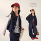LUSON陳大豬童裝女童牛仔套裝秋季新款女大童馬甲外套兒童牛仔褲