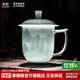 景德鎮官方陶瓷中式家用影青浮雕帶蓋辦公杯喝茶水杯子馬克杯送長(cháng)輩禮物 影青山水茶杯
