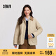 森馬（Semir）棉服女冬季中長(zhǎng)款輕薄寬松拼接燈芯絨翻領(lǐng)插肩袖棉衣101724112007