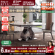 凱薩羅列  KSALOY圓形餐桌伸縮折疊方圓兩用電磁爐家用高級感簡(jiǎn)約現代輕奢巖板餐桌 方圓兩用單餐桌+餐椅6張 1.35米 【質(zhì)保十年】12mm厚巖板臺面