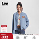 Lee寬松版翻領(lǐng)淺藍色鉚釘女長(cháng)袖牛仔襯衫休閑潮流