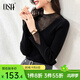 歐莎（OSA）知性半高領(lǐng)針織衫女2025秋裝新款洋氣內搭蕾絲打底上衣外穿氣質(zhì) 黑色B M