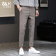 班尼路（Baleno）S&K系列休閑褲男褲春秋新款九分西裝褲男士輕熟風(fēng)直筒褲子男商務(wù) 棕色九分 常規 30