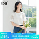 歐莎（OSA）2025夏季新款蕾絲拼接短袖女獨(dú)特別致通勤休閑T恤上衣七夕 白色 M