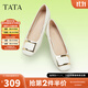 他她（TATA）氣質(zhì)單鞋女鞋通勤工作鞋平底晚晚鞋2025春季新款7ZS01AQ4 白色 38