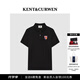 KENT&CURWEN肯迪文2025早秋新品男士徽章刺繡珠地網眼棉質POLO衫 黑色 2XL
