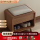 雷勒（rayle）鞋柜實(shí)木框客廳玄關(guān)柜家用門(mén)口一體靠墻簡(jiǎn)約入戶(hù)大容量收納儲物柜 DJ108換鞋凳50*35*46cm