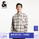 杰克·瓊斯（JACK&JONES）男裝秋季時(shí)尚百搭通勤日常休閑襯衣寬松格紋翻領(lǐng)襯衫男224405014 A43油白 M 175