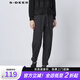 S.DEER【專(zhuān)享款】圣迪奧百搭潮流腰帶壓褶拼接收口工裝九分褲S21380821 德國灰/87 M/165