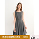 獨束大碼女裝通勤蝴蝶結無(wú)袖連衣裙2025夏季新款時(shí)尚顯瘦背心裙 月影灰 XL （尺碼：3）