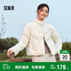 森馬（Semir）棉服女設計感提花緞面國風2024冬毛領盤扣寬松外套新109724112005