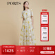 PORTS寶姿商場(chǎng)同款2022春夏新款女裝“絢爛夏花”印花連衣長(cháng)裙 亞麻淺金印花 M (6)